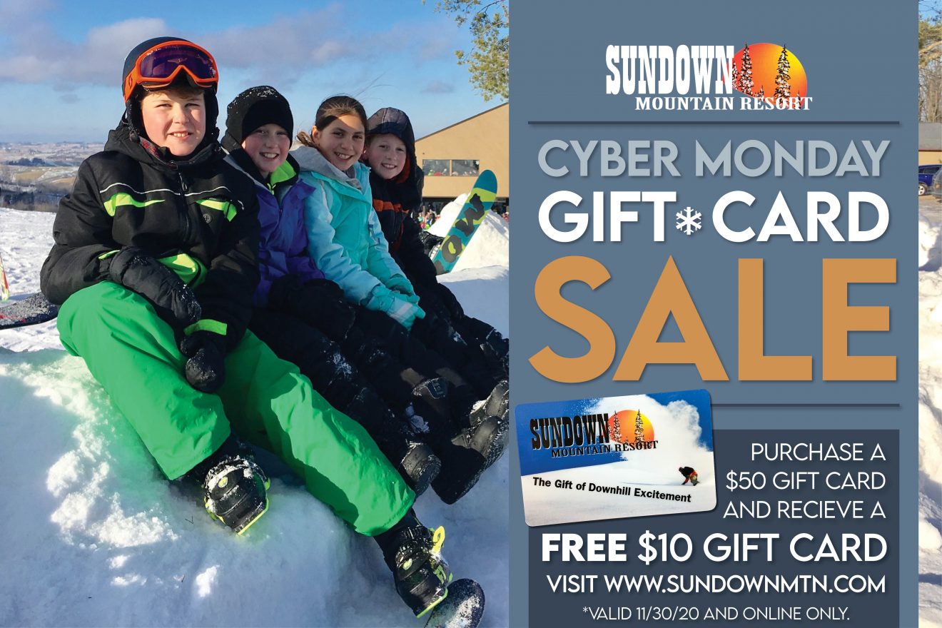 Cyber Monday Gift Card Sale Sundown Mountain Resort